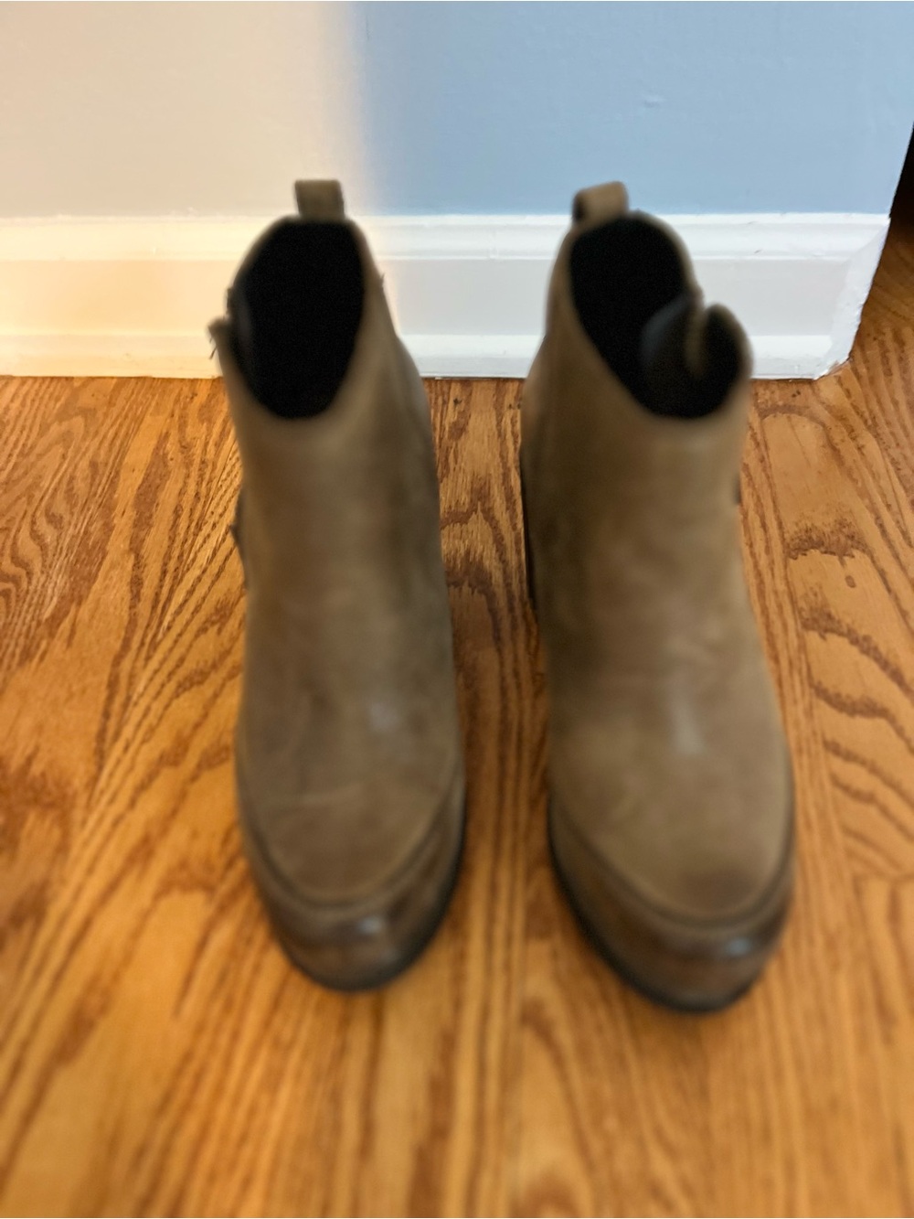 Sorel Taupe Leather Chelsea Ankle Boots